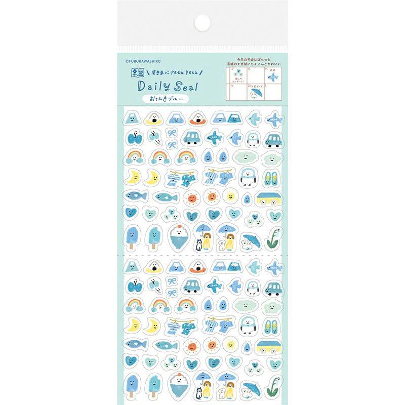Furukawashiko Daily Seal Stickers - Weather (Blue)