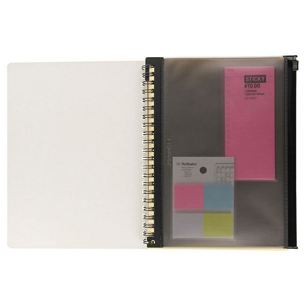 Delfonics Rollbahn Slider Zip Pocket for A5 Spiral Bound Notebook - Clear