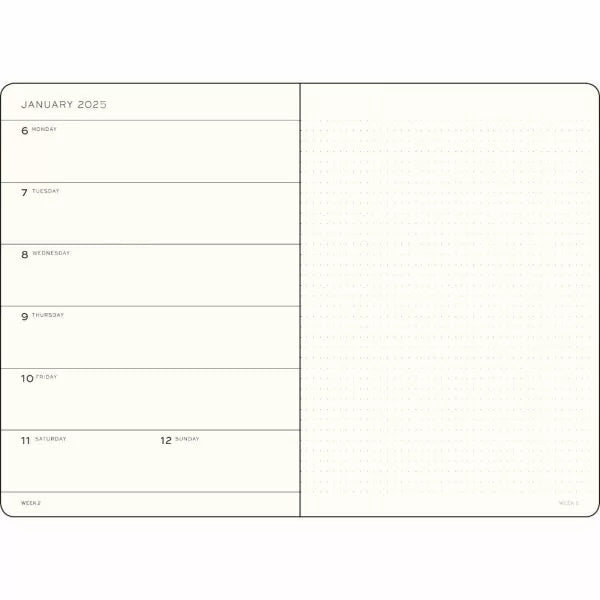 Leuchtturm 2025 A5 Hardcover Diary - Weekly Planner & Notebook (dot grid)