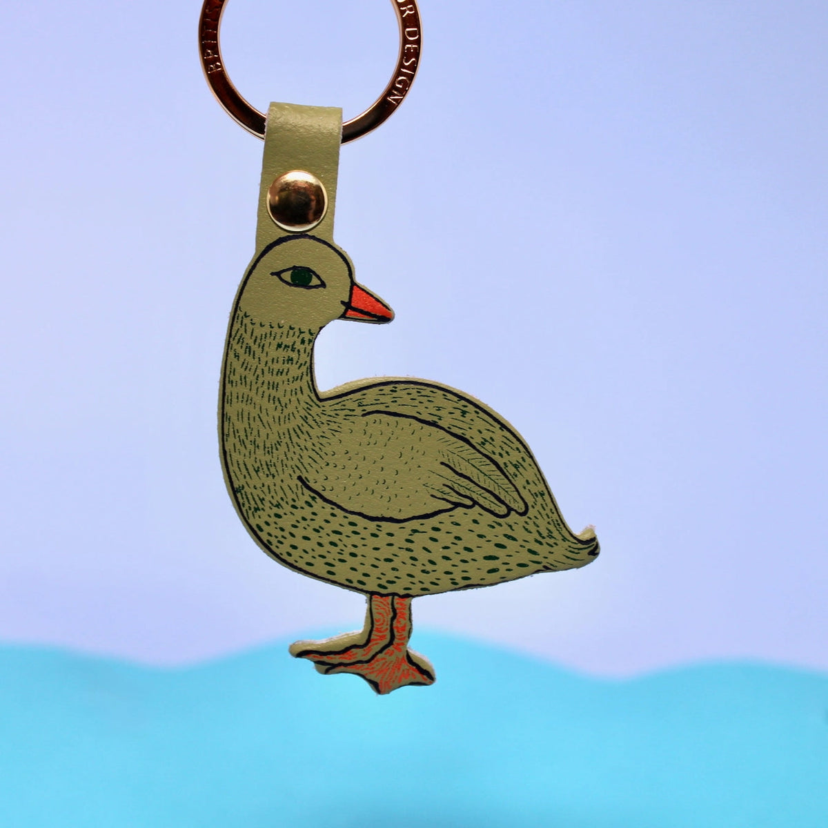 Silly Goose Leather Keyring