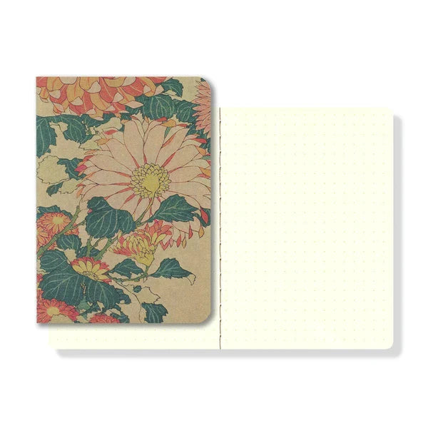 Yamamoto Paper RO-BIKI Museum Series Chrysanthemum Small Notebook - Dot Grid