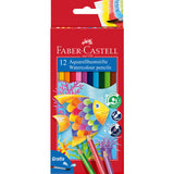 Faber-Castell Box of 12 Watercolour Pencils + Brush