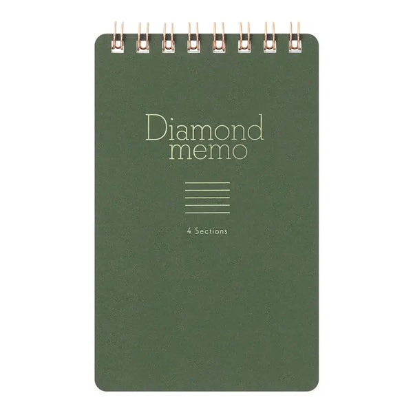 Midori Diamond Pocket Memo Pad Sections Green