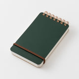 Midori Grain Memo Note Pad Green Leather