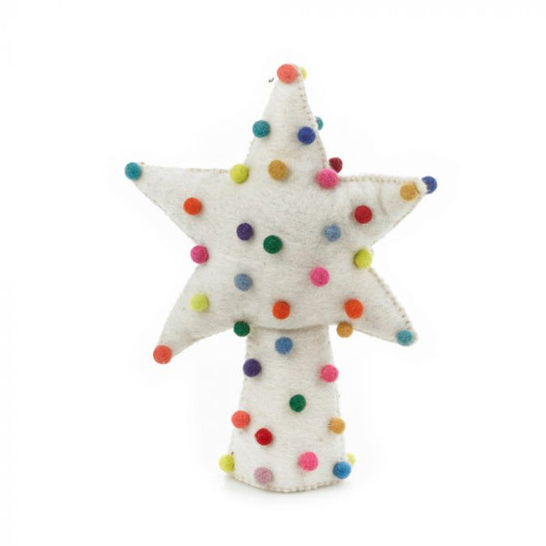 Felt Pompom Star Christmas Tree Topper Decoration