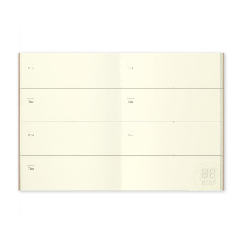 Traveler's Company Notebook Passport Size Refill 007 Weekly Planner Undated