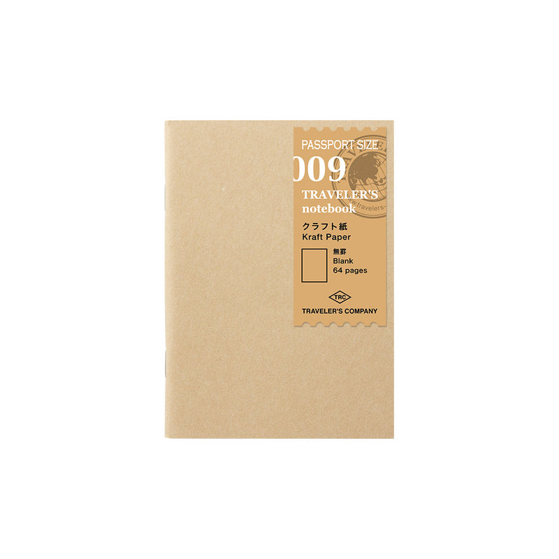 Traveler's Company Notebook Passport Size Refill 009 Kraft Paper