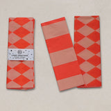 Luxury Patterned Tissue Paper Gift Wrap - Fluorescent Orange & Peach