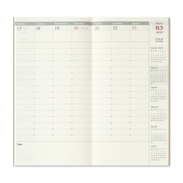 TRAVELER'S Notebook Refill: 2025 Diary Weekly Vertical Pre-Order