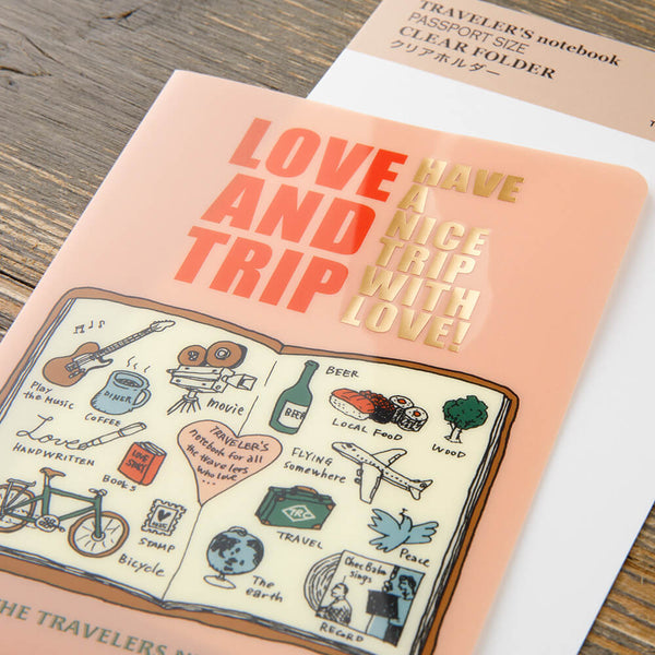 TRAVELER'S Notebook Passport Refill: Love and Trip Clear Folder 2025 Pre-Order