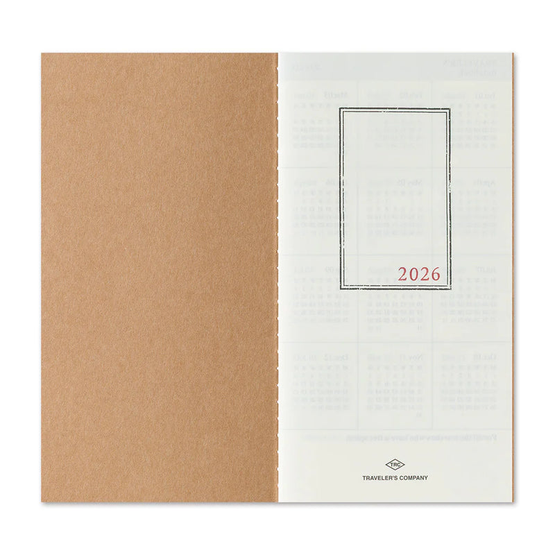 TRAVELER'S Notebook Regular Refill: 2026 Monthly Diary