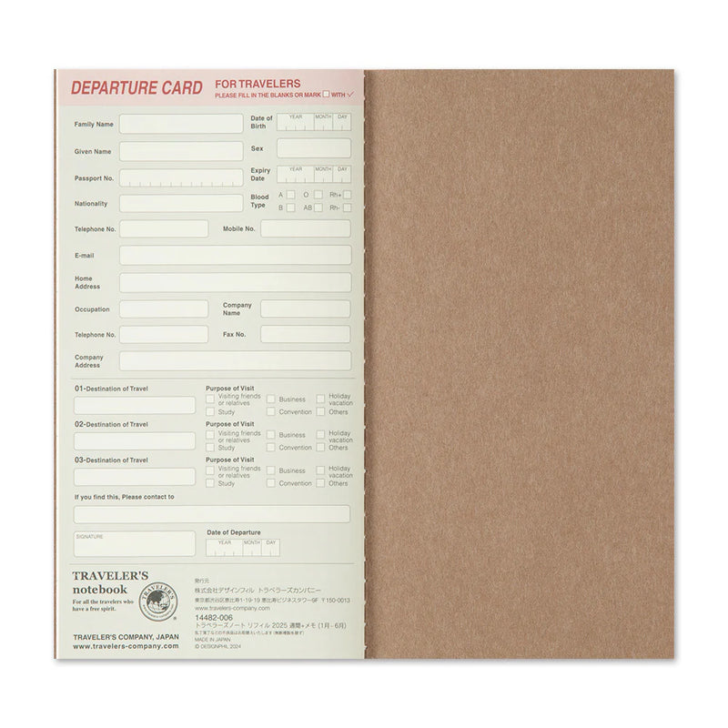TRAVELER'S Notebook Regular Refill: 2026 Weekly Diary