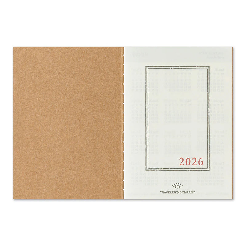 TRAVELER'S Notebook Passport Refill: 2026 Monthly Diary