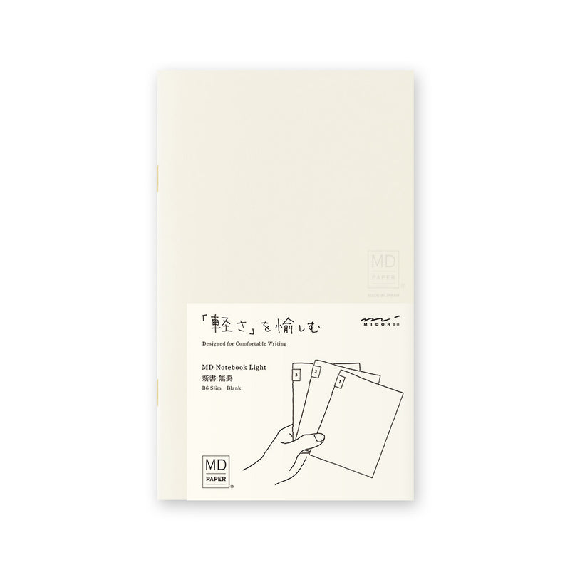 Midori MD Paper B6 Slim Blank Notebook Light - Pack of 3