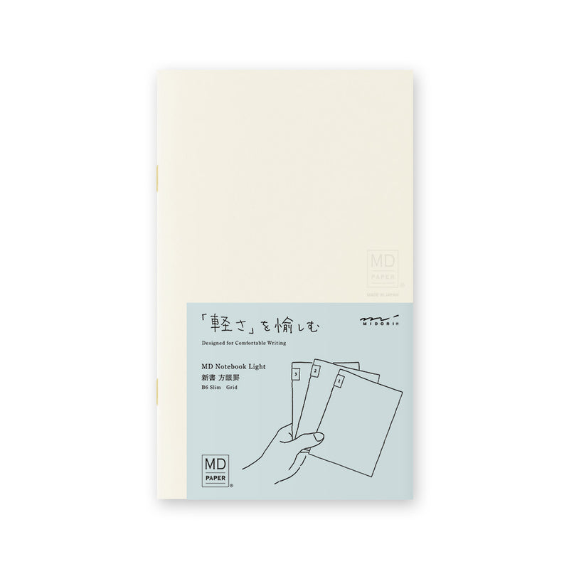 Midori MD Paper B6 Slim Grid Notebook Light - Pack of 3