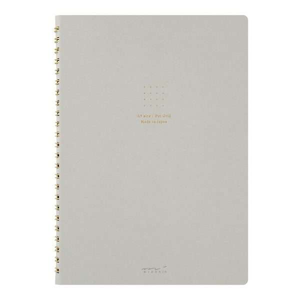 Midori A5 Dot Grid Colour Wirebound Notebook Grey