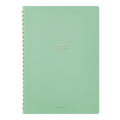 Midori A5 Dot Grid Colour Wirebound Notebook Green
