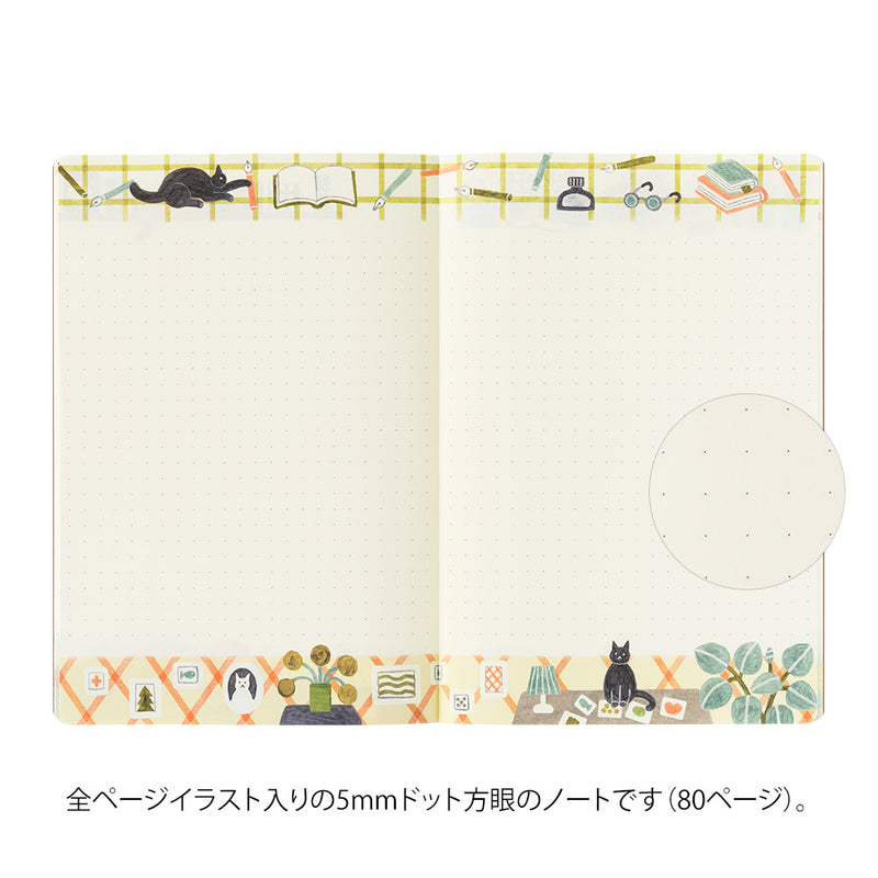 Midori Yuru Log Notebook - B6 - Cat