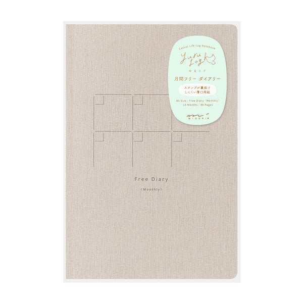 Midori Yuru Log Notebook - B6 - Monthly Free Diary