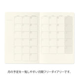 Midori Yuru Log Notebook - B6 - Monthly Free Diary