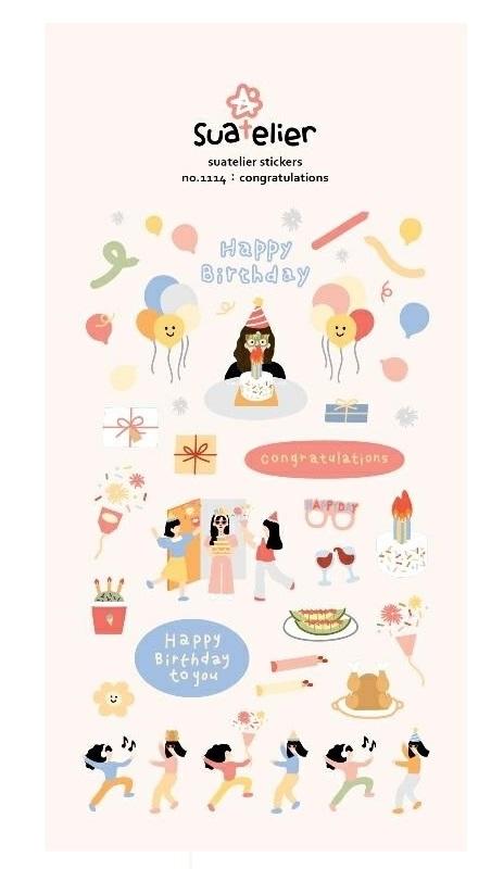 Suatelier Birthday Stickers no.1114 Congratulations