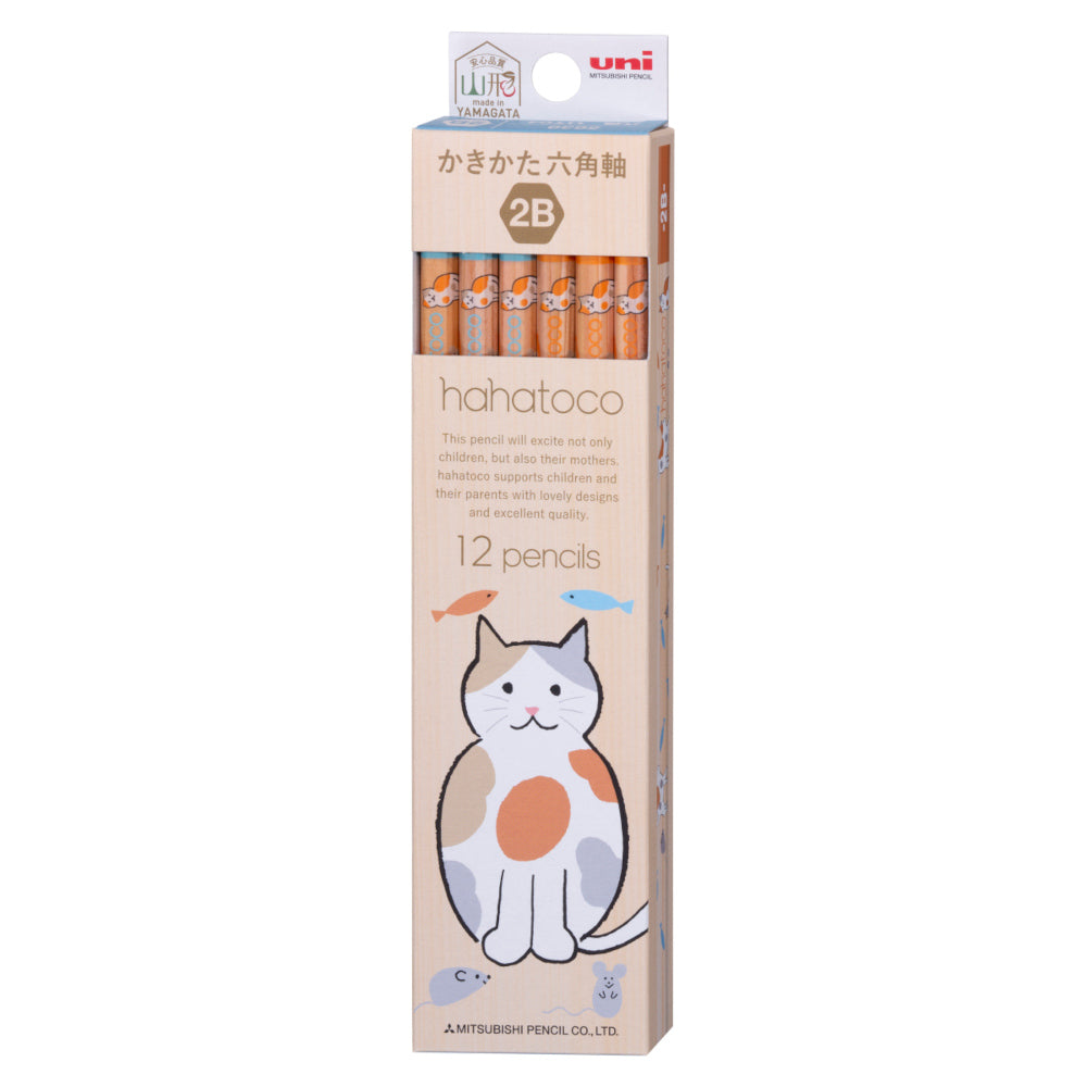 Uni Hahatoco Cat Pencils 2B -  Set of 12