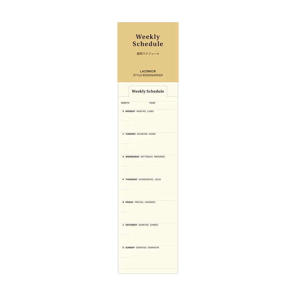 Laconic Weekly Schedule set of Bookmarks