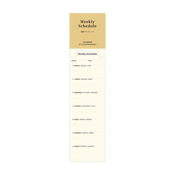 Laconic Weekly Schedule set of Bookmarks