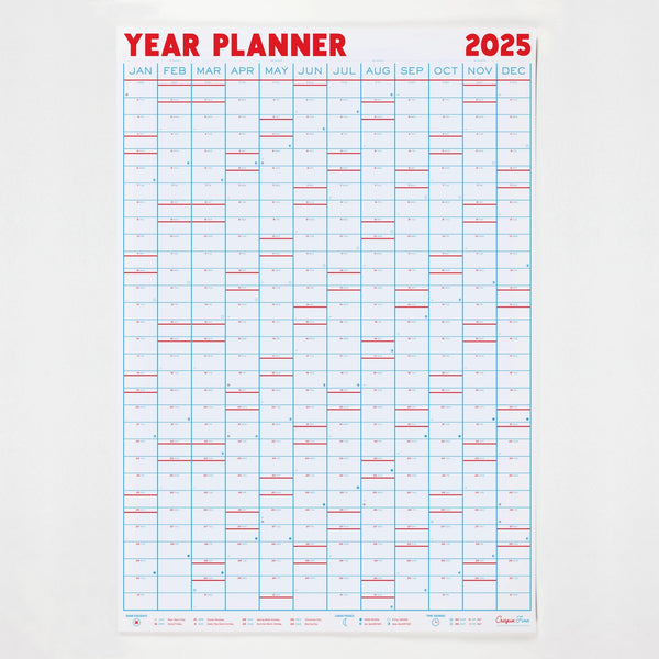 Crispin Finn 2025 Year Wall Planner - Portrait View