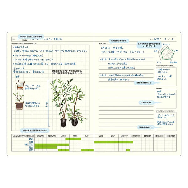 Laconic Style Notebook - B6 - Green Gardening Journal