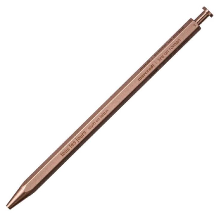 Mark's Days Champagne Pink Brass Needlepoint Gel Pen