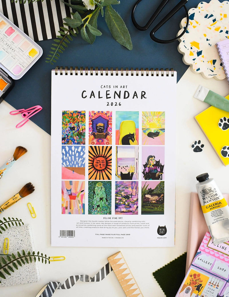 2026 Cats in Art Wall Calendar