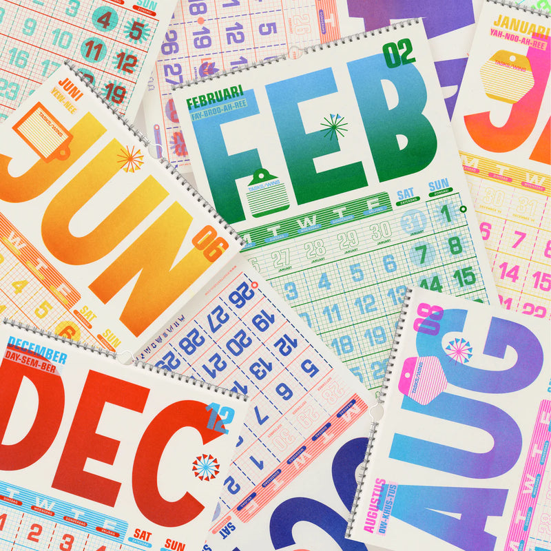 Risotto Studio 2026 A3 Risograph Wall Calendar