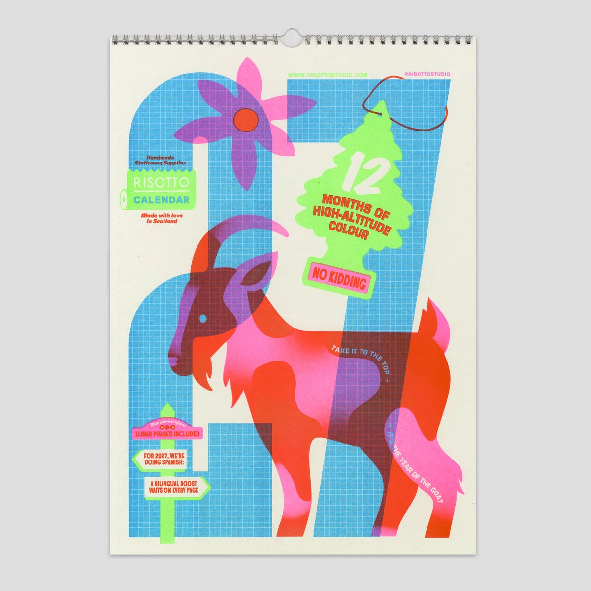 Risotto Studio 2027 A3 Risograph Wall Calendar