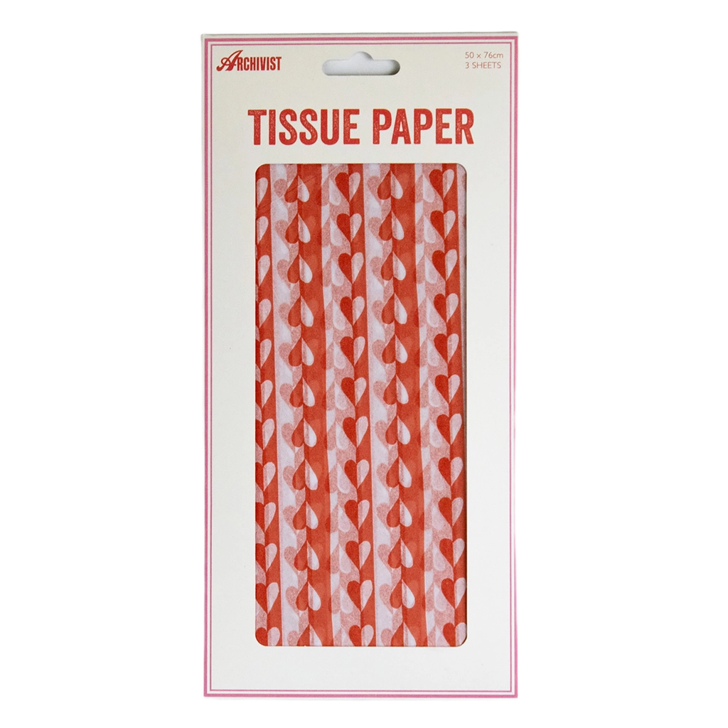 Archivist Sweetheart Stripe Illustrated Tissue Paper