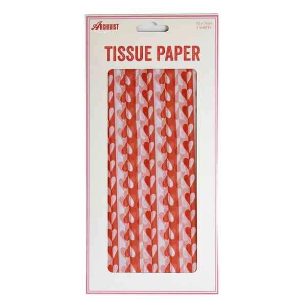 Archivist Sweetheart Stripe Illustrated Tissue Paper