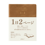 Midori Hibino 2025 A6 Daily Diary - Camel Brown