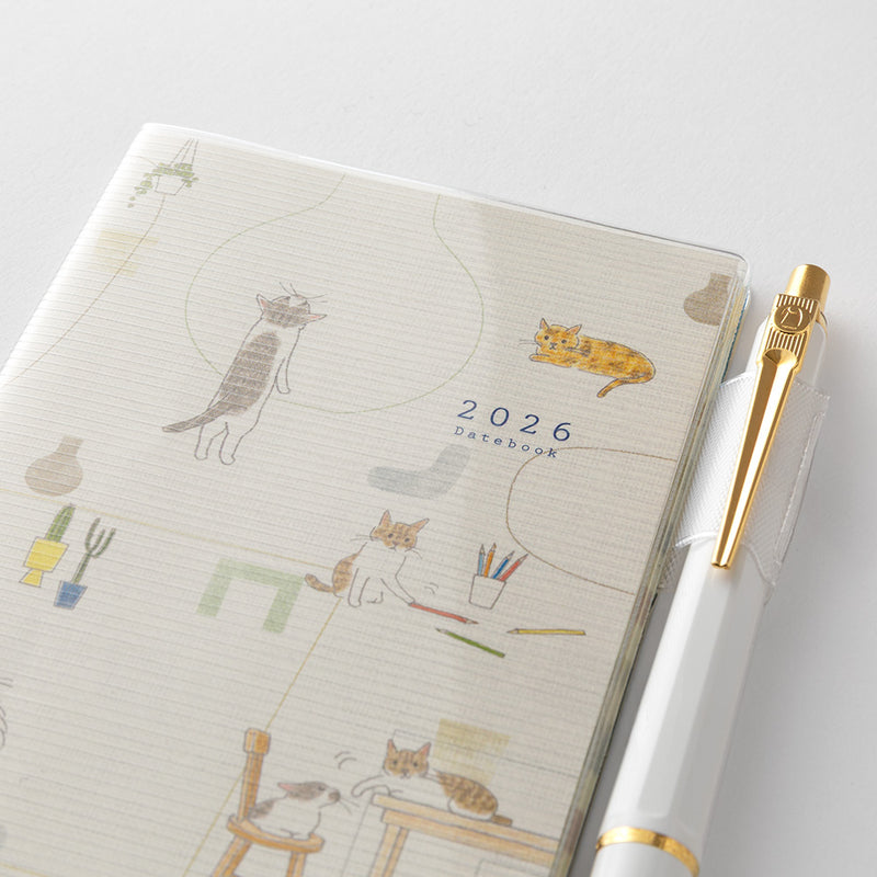 Midori Mini Pocket Monthly Diary 2026 - Cat