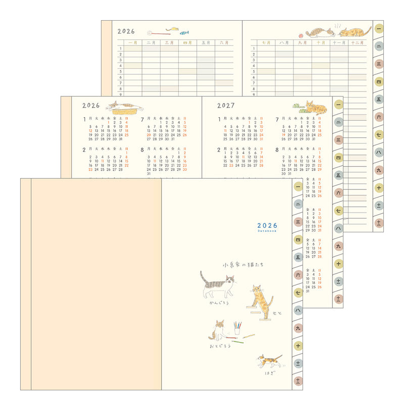 Midori Mini Pocket Monthly Diary 2026 - Cat