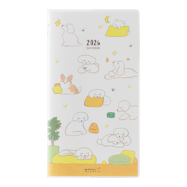 Midori Slim Pocket Monthly Diary 2026 -  Dog