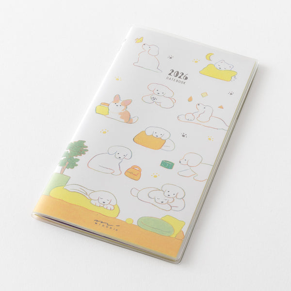 Midori Slim Pocket Monthly Diary 2026 -  Dog