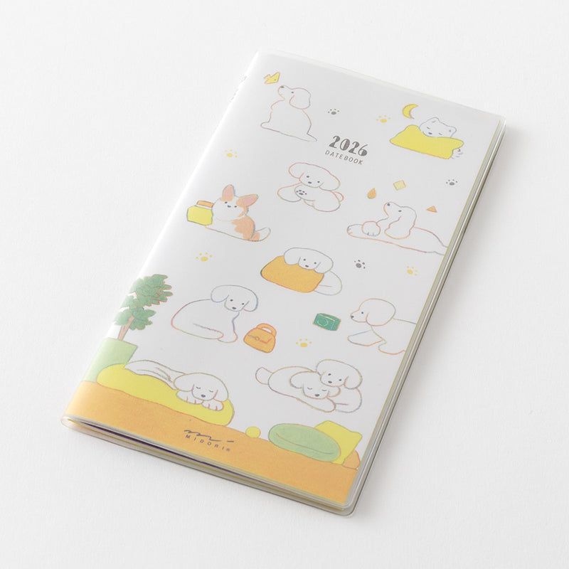 Midori Slim Pocket Monthly Diary 2026 -  Dog
