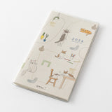 Midori Slim Pocket Monthly Diary 2026 - Cat