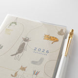 Midori Slim Pocket Monthly Diary 2026 - Cat