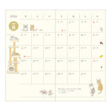 Midori Slim Pocket Monthly Diary 2026 - Cat