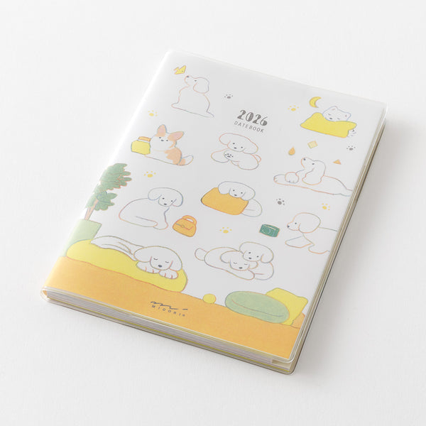 Midori A6 Pocket Monthly Diary - Dog 2026