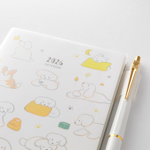 Midori A6 Pocket Monthly Diary - Dog 2026