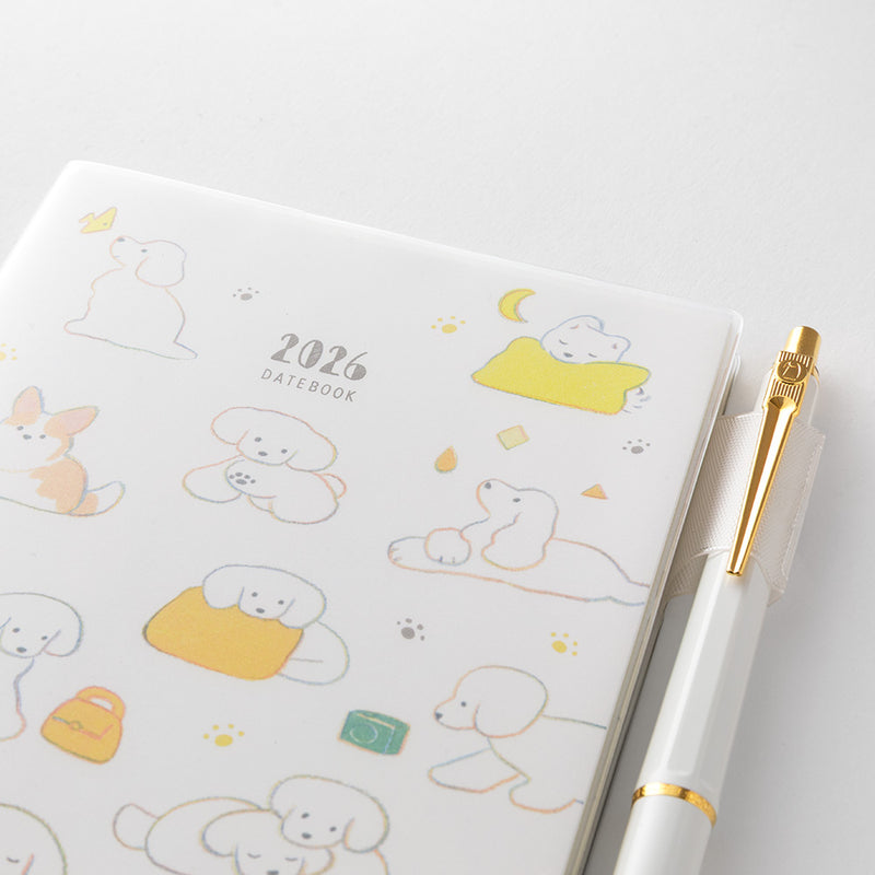 Midori A6 Pocket Monthly Diary - Dog 2026