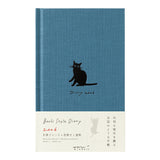 Midori Book Style B6 2026 Diary - Cat - Navy