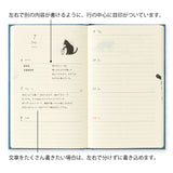 Midori Book Style B6 2026 Diary - Cat - Navy